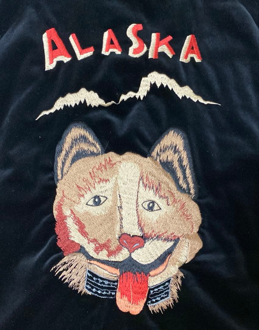 希少　東洋テーラー alaska 刺繍 別珍　スカジャン　ハスキー　犬　Mサイズ