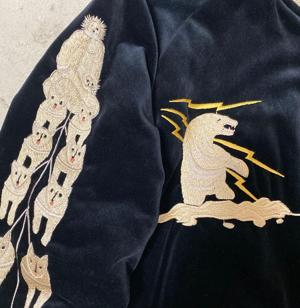 希少　東洋テーラー alaska 刺繍 別珍　スカジャン　ハスキー　犬　Mサイズ