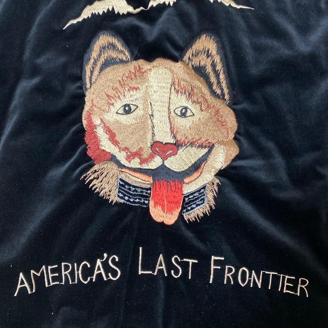希少　東洋テーラー alaska 刺繍 別珍　スカジャン　ハスキー　犬　Mサイズ