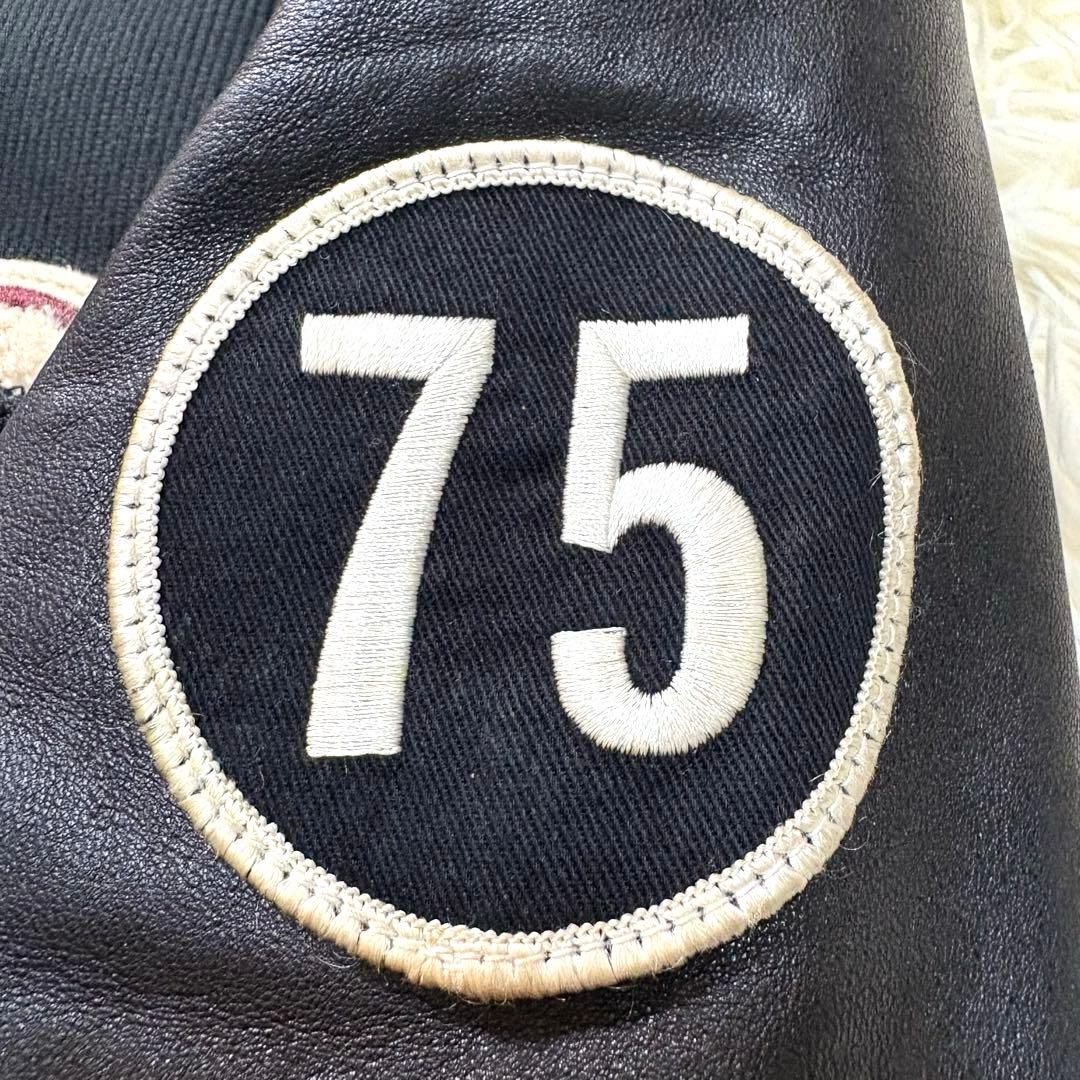 ✨希少✨ヒステリックグラマー　レザースリーブスタジャン　ヒスガール　刺繍　日本製