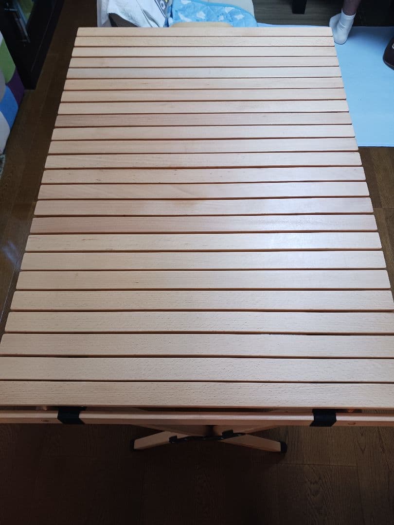 【美品】Hilander ウッドロールトップテーブル 90×70×60cm