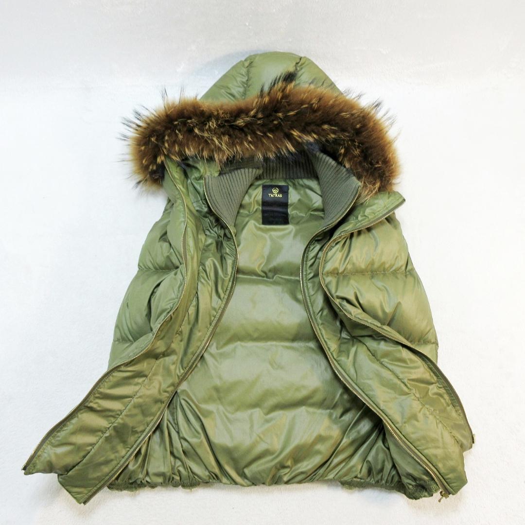 ✨美品/超軽量✨タトラス ダウンベスト グースダウン95% ラクーンファー脱着可