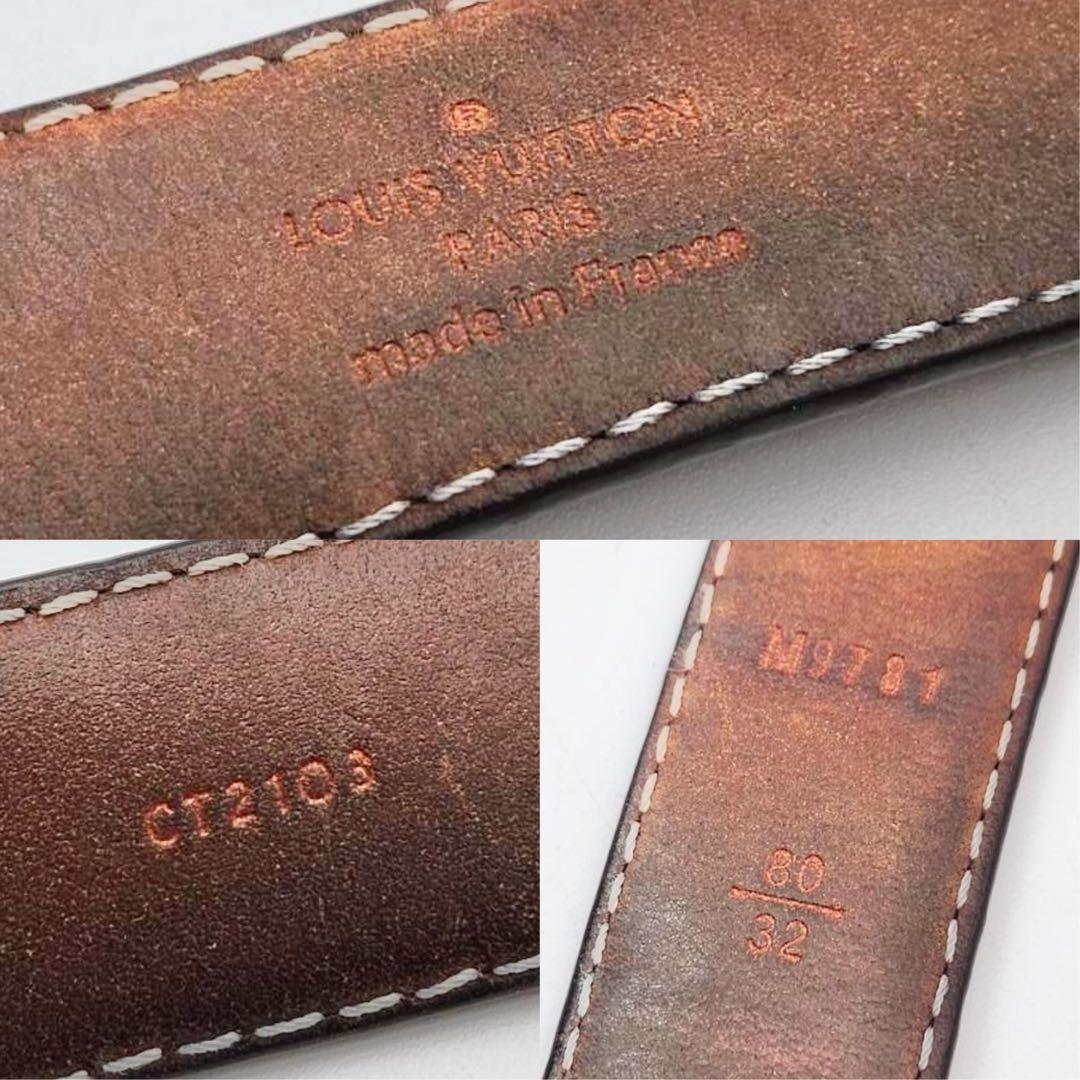 ルイヴィトン モノグラム サンチュール LVロゴ　レザー　ゴールド　付属品有り