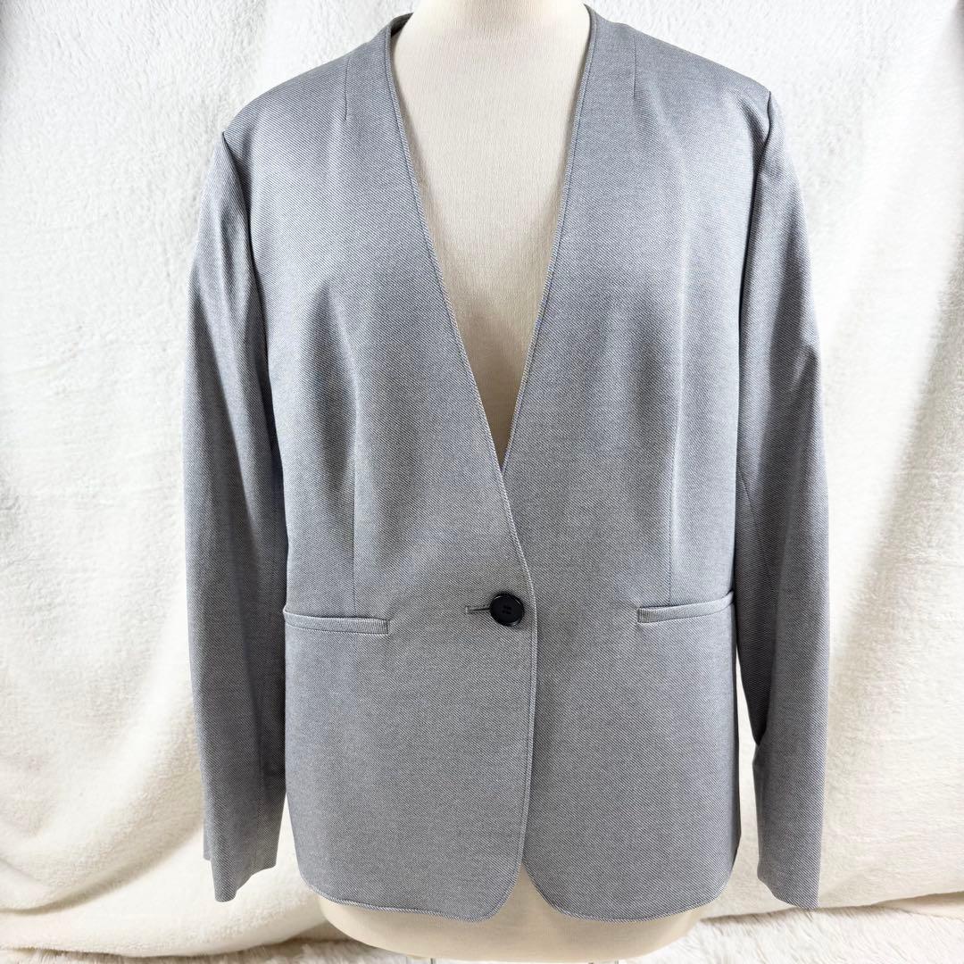 【極美品】INDIV インディヴィ パンツスーツセットアップ グレー 44