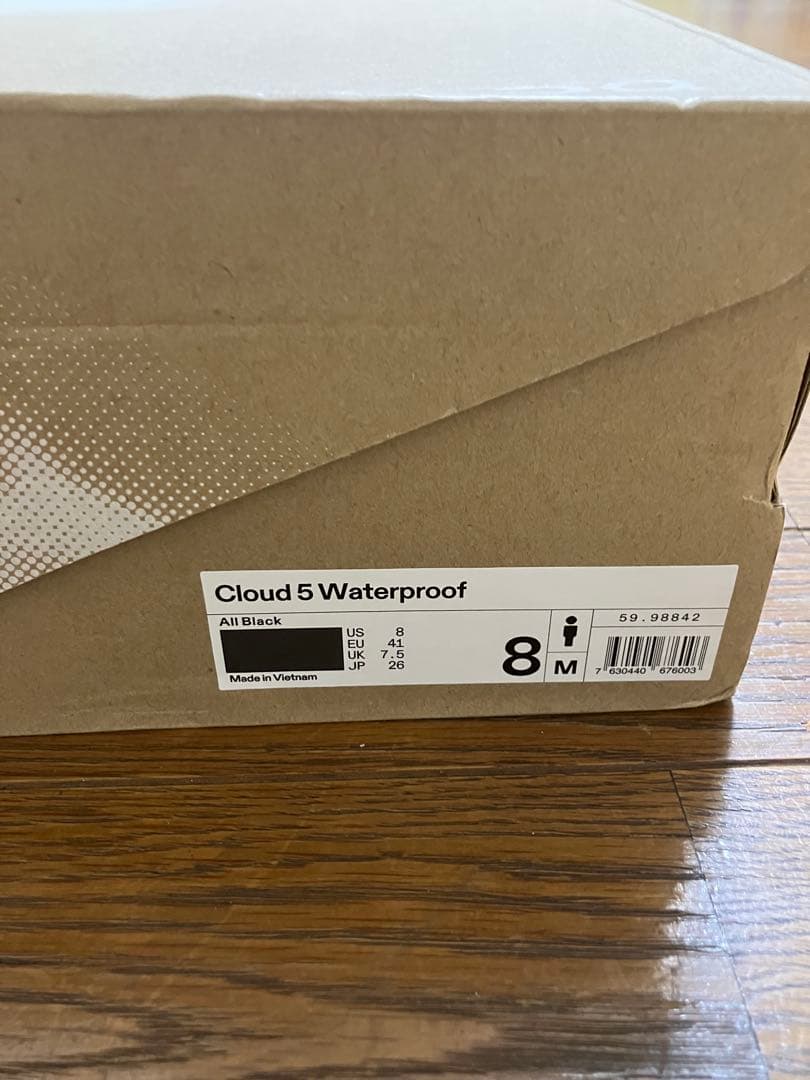 On Cloud 5 Waterproof オールブラック　スニーカー　26㎝