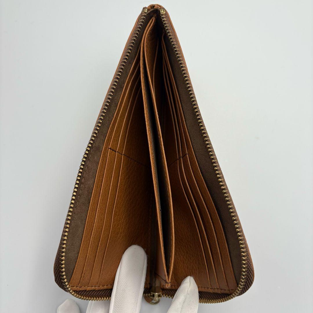 未使用級✨ SLOW&CO レザー L字ファスナー 長財布 ブラウン