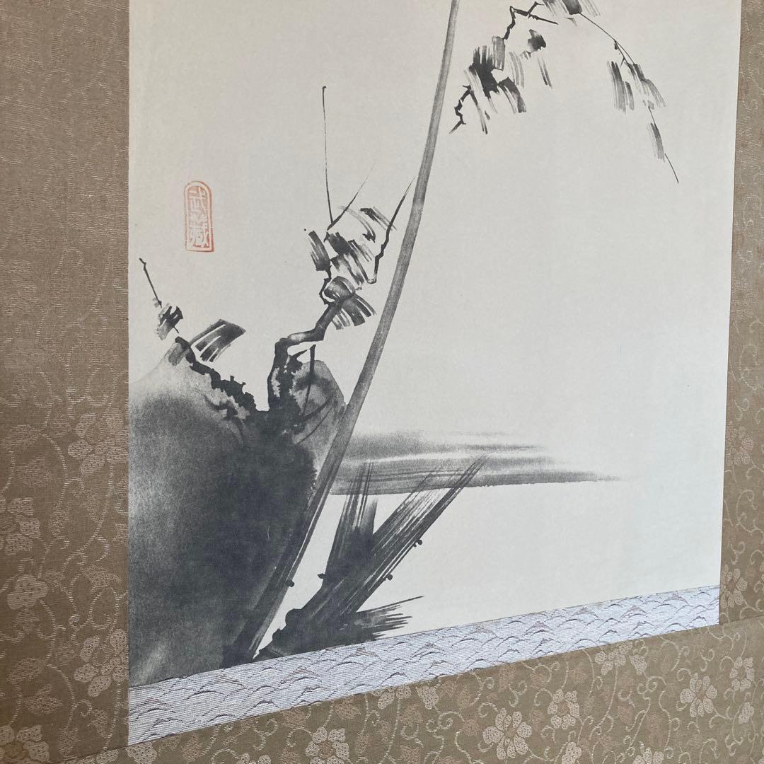 ☆掛軸☆宮本武蔵☆枯木鳴鵙図☆重要文化財☆風鎮セット【送料無料】