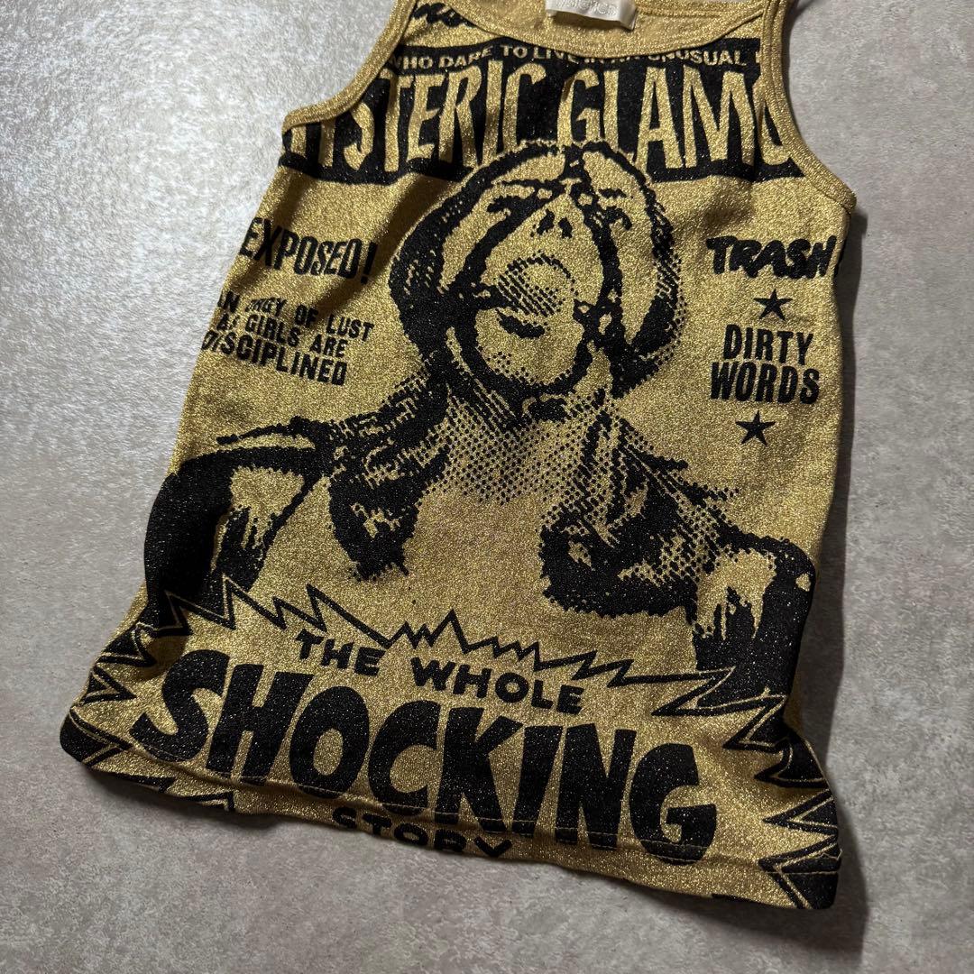 90s 初期 ヒステリックグラマー キャミソール 平成 ギャル ゴールド ラメ