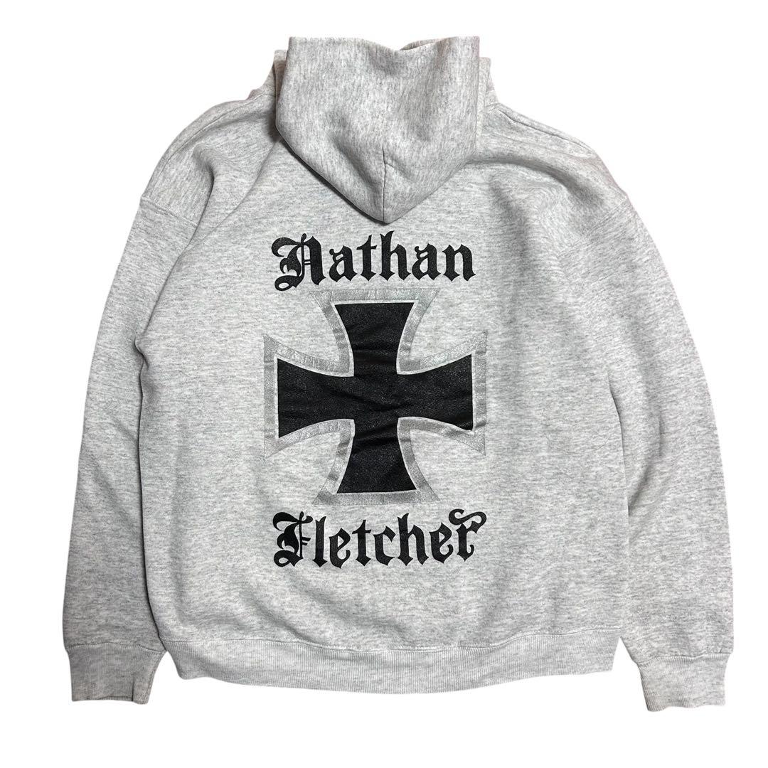 90s USA製 Christian Fletcher クロスプリント パーカー