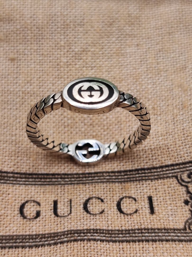新品未使用 グッチ 二つのデザインが楽しめるGモチーフリング 22号