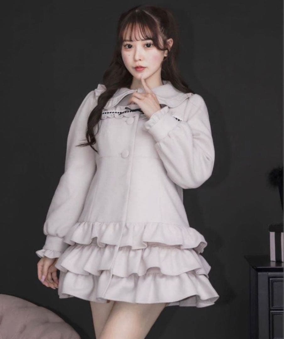 pium ピウム はしごレースティアードミニコート ぴうむ