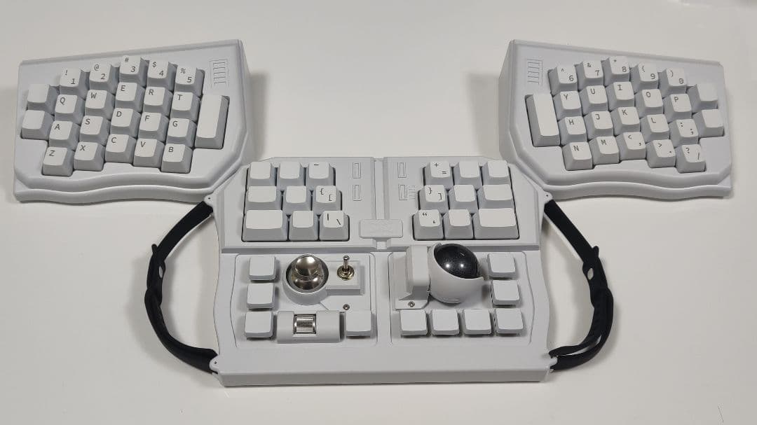 トラックボール付キーボード★保証3ヶ月/導入30日★GrabShell/白/特典