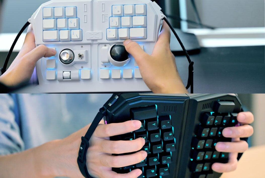 トラックボール付キーボード★保証3ヶ月/導入30日★GrabShell/白/特典