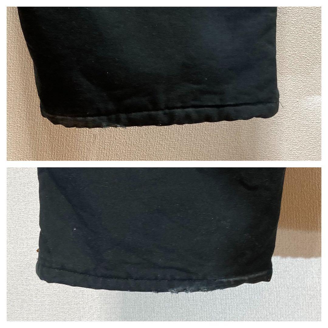 カーハートブラックオーバーオール大ペインターパンツ中綿黒パッチロゴ極太w52古着