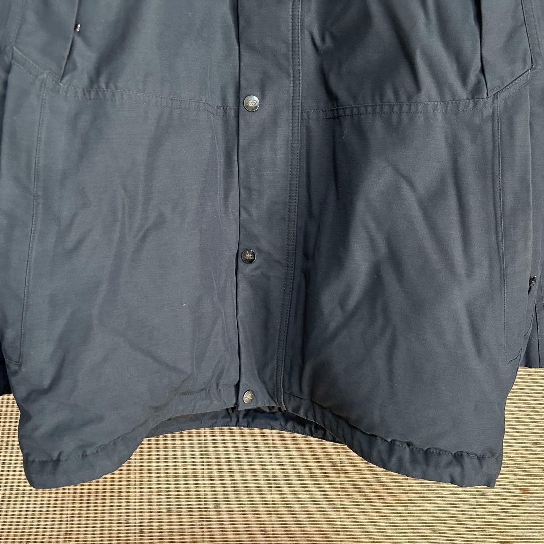 ノースフェイスダウンジャケット モッズコートネイビーフェイクファーハイベントF4