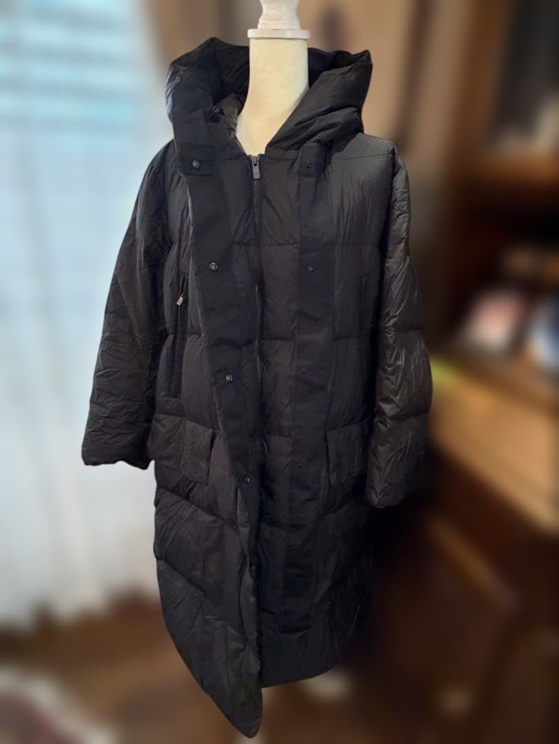 まのじ ⭐️ユニクロプラスJ ロングダウンジャケット　ブラック⭐️XL⭐️