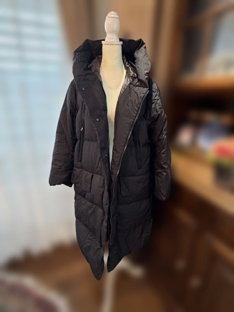 まのじ ⭐️ユニクロプラスJ ロングダウンジャケット　ブラック⭐️XL⭐️