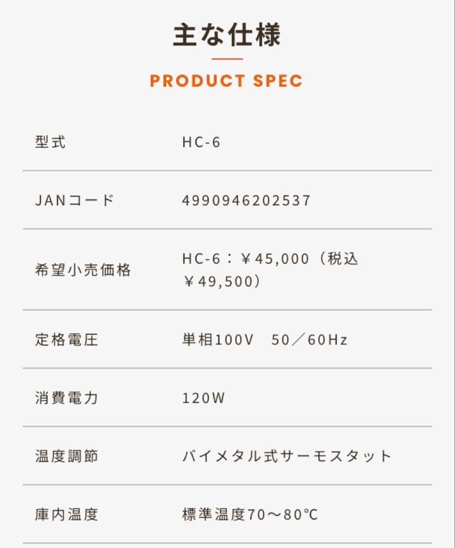 TAIJI タイジ　ホットキャビ　ミニキャビ HC-6 スタンダードタイプ