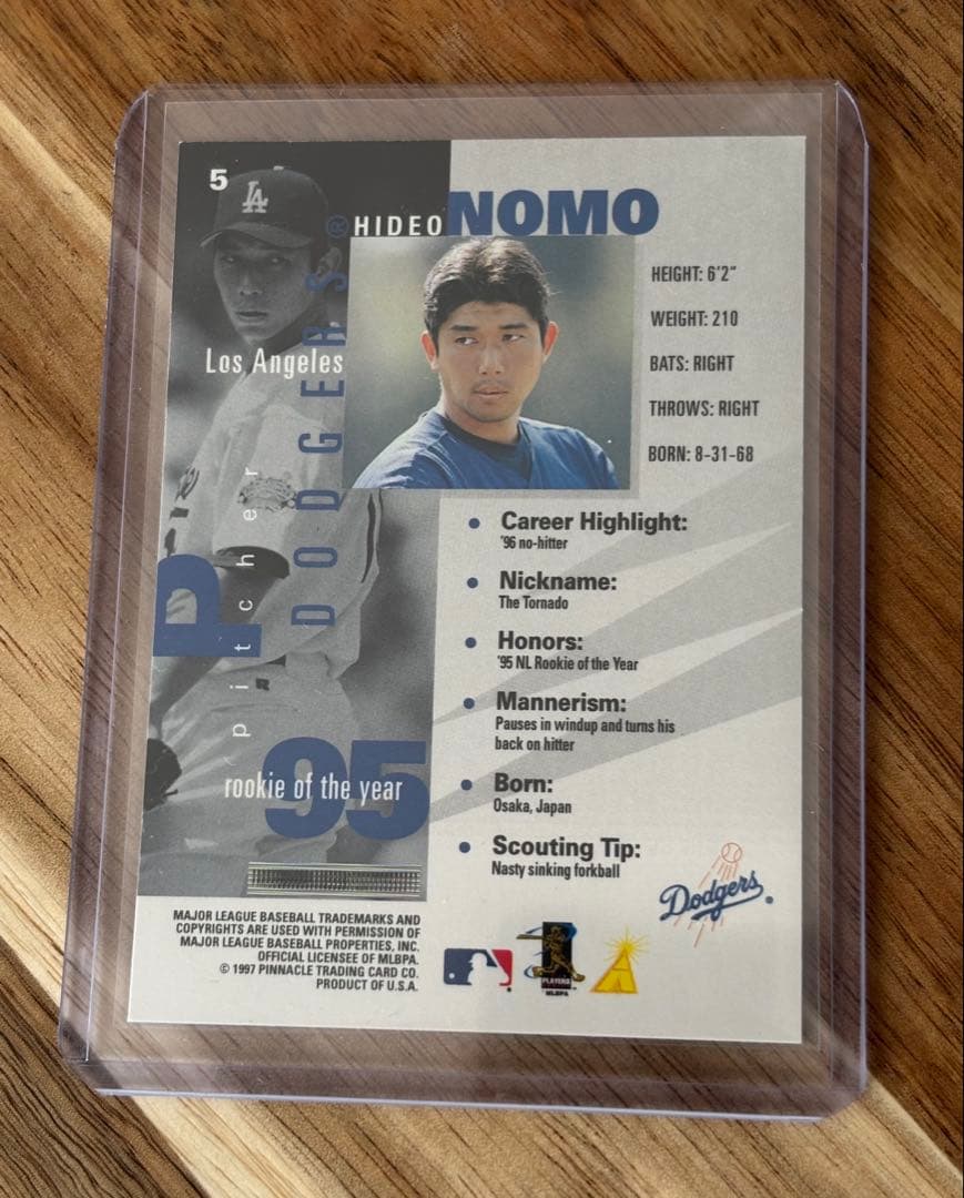 MLB 野茂英雄 サインカード　ドジャース