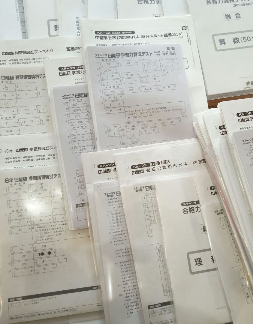 日能研☆6年生　前期後期　公開模試　学習力育成テスト　合格力実践テスト