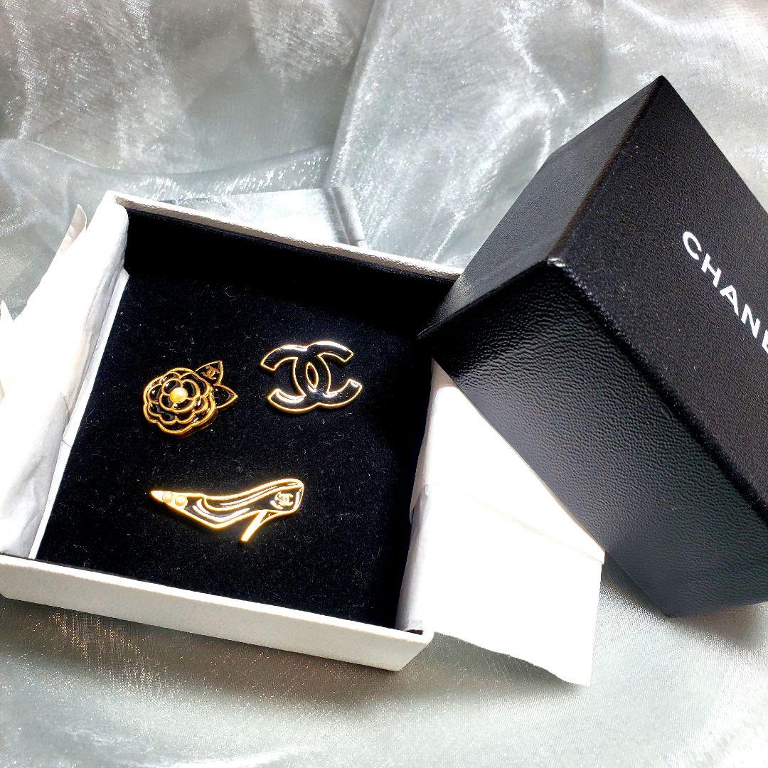 【美品】シャネルピンバッチ ブローチ3点セットココマークk020