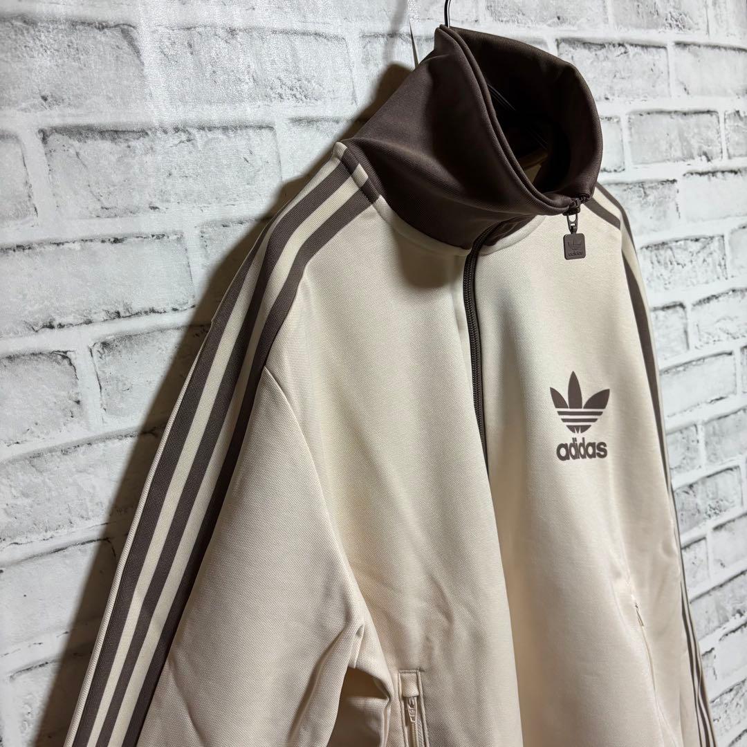新品⭐️女性XL 80s復刻adidasトラックジャケット ベージュ×モカブラウン