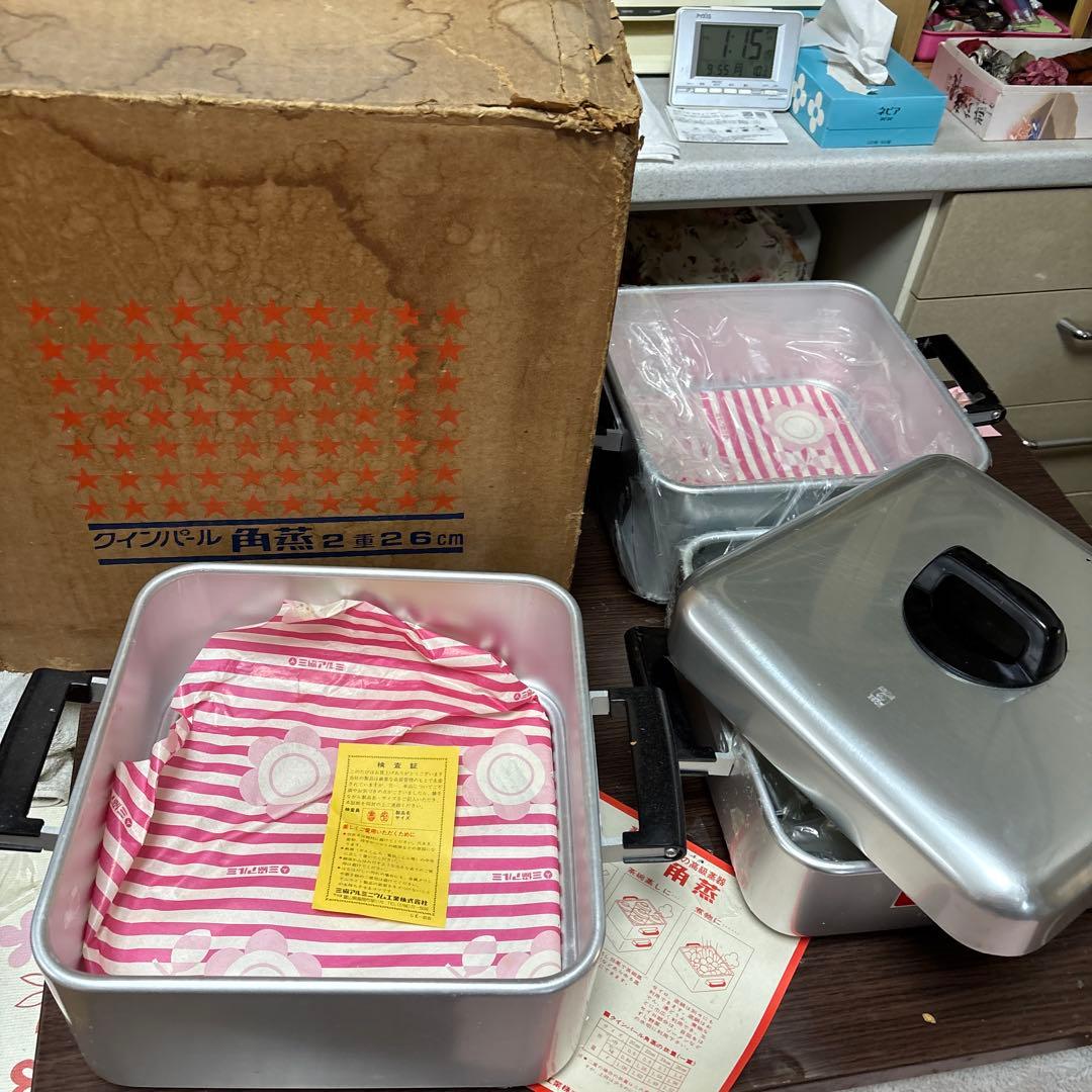 未使用品　角蒸し器　クインパール二重26センチ