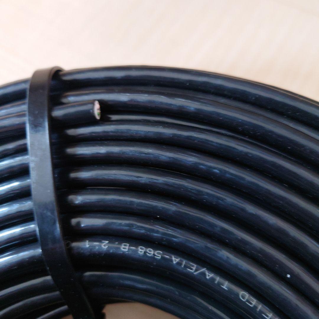 100m PoE防犯カメラ対応 Cat6 屋外高耐久LANケーブルコネクタ無し