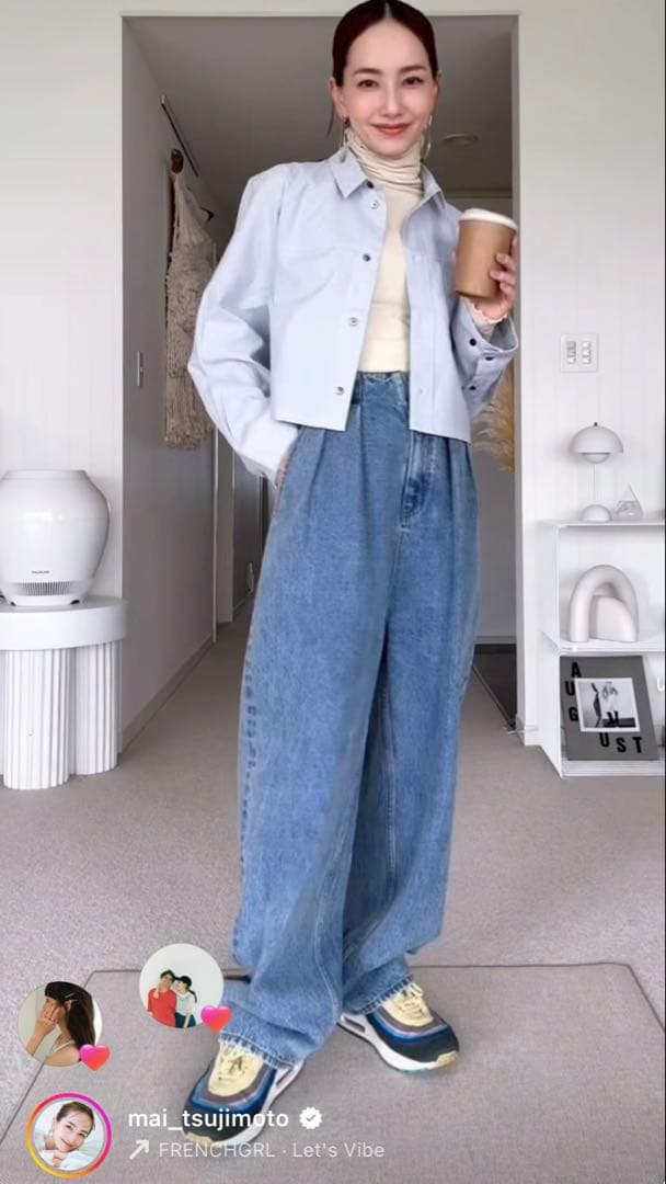 辻元舞さん　I'm in デニム　丈短め　Ｍ　ライトブルー