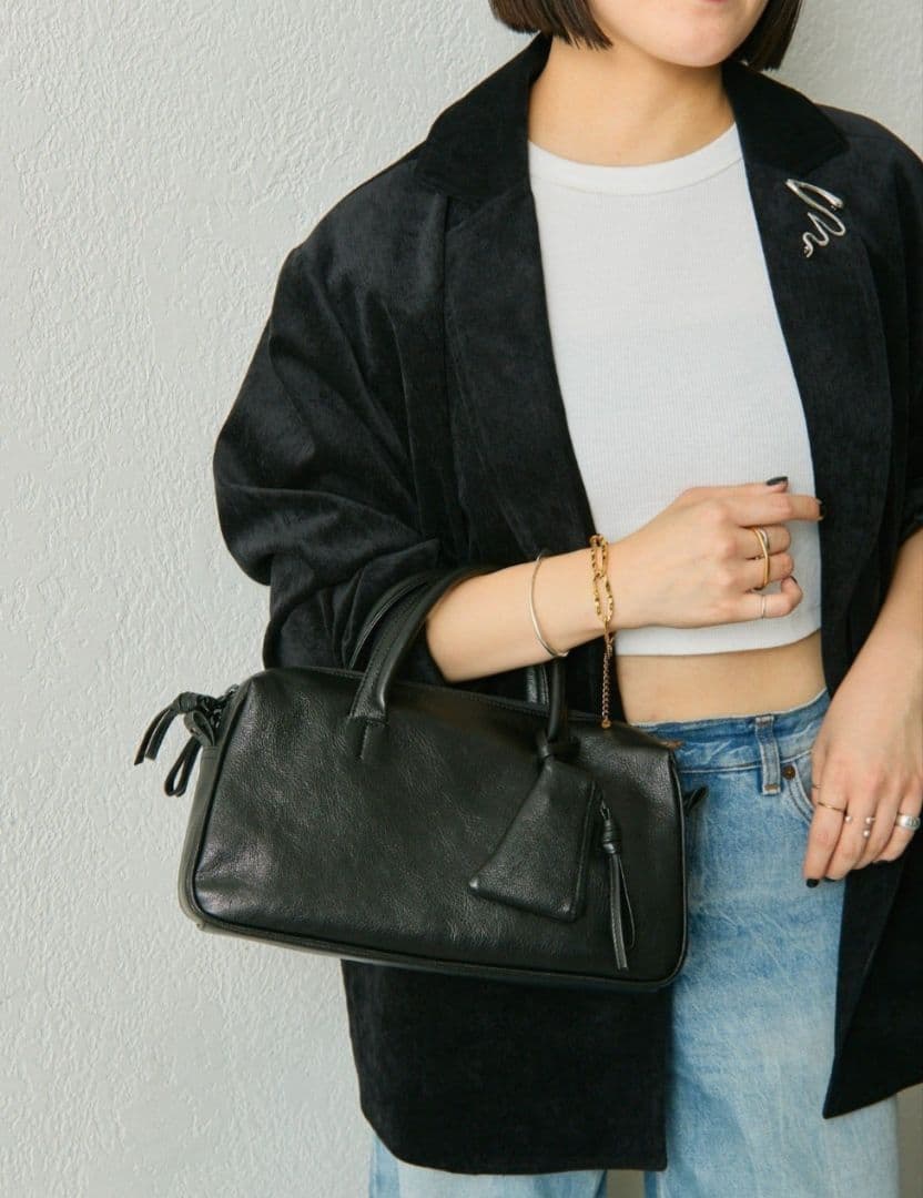 未使用タグ付き　イアパピヨネ　uchida企画2WAYシンプルボストンバッグ