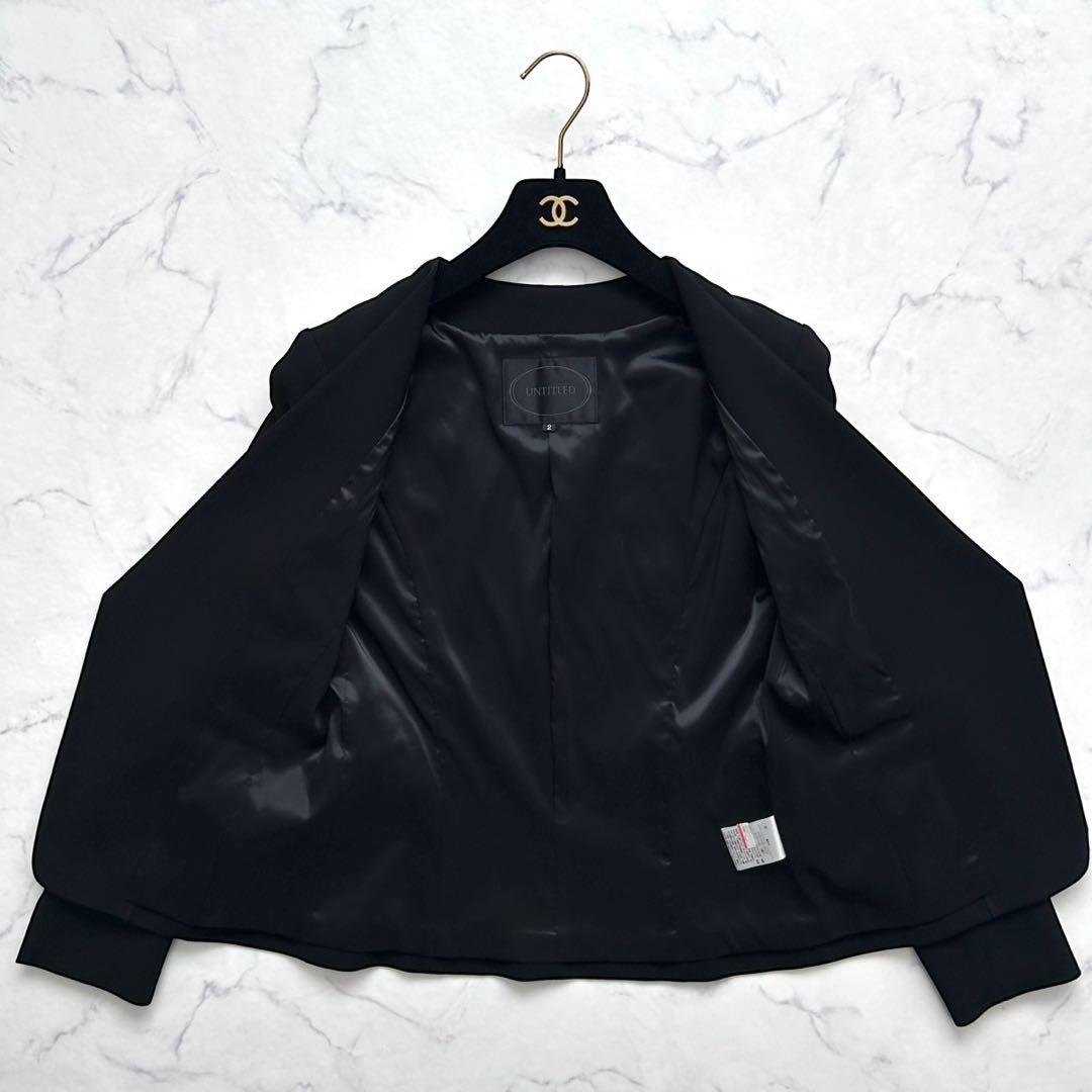 アンタイトル パンツスーツ トリアセテート ブラック 通年