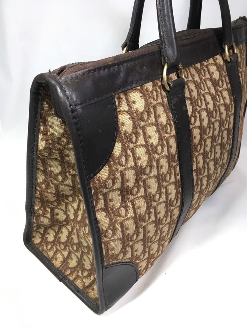 ディオール　ヴィンテージ　トロッター柄　ボストンバッグ　ハンドバッグ