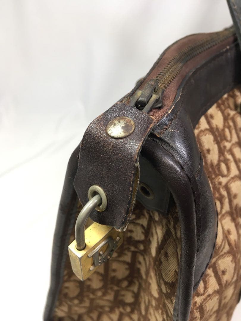 ディオール　ヴィンテージ　トロッター柄　ボストンバッグ　ハンドバッグ