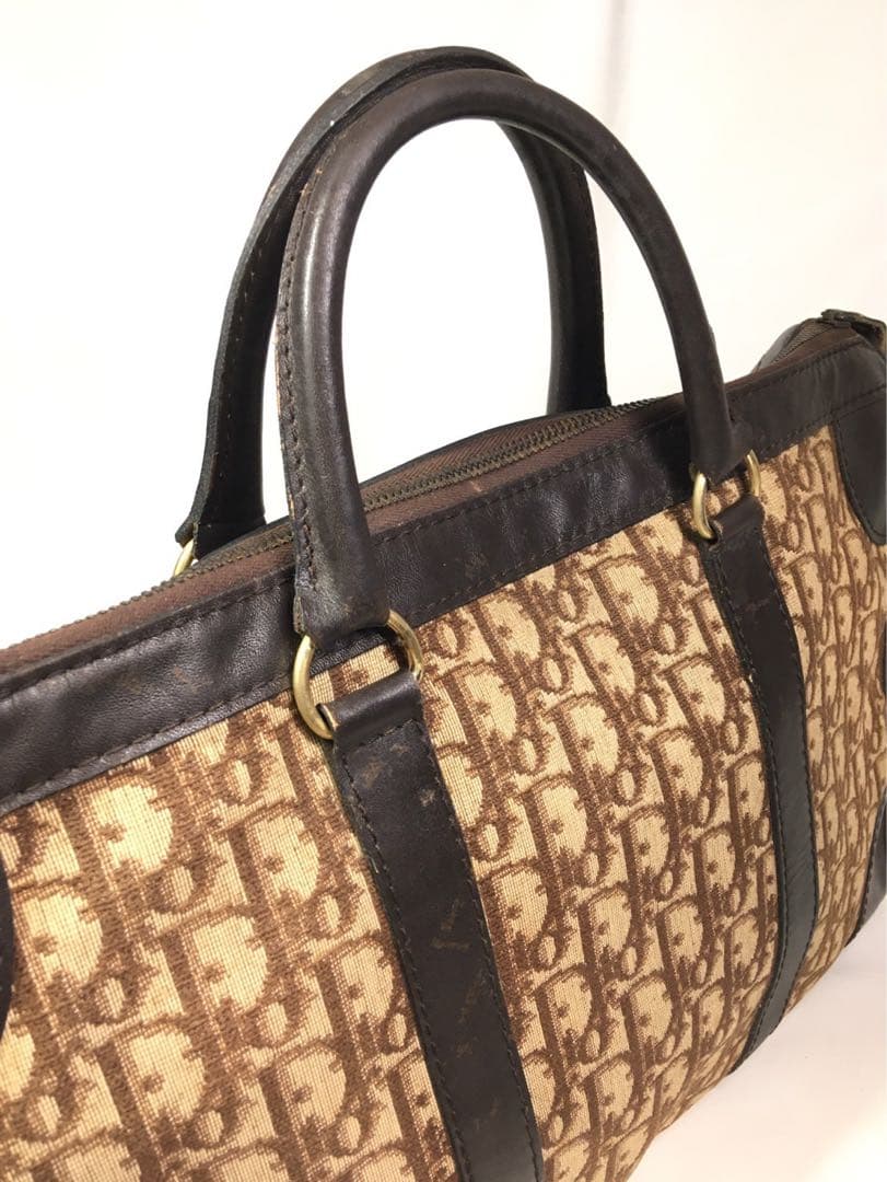 ディオール　ヴィンテージ　トロッター柄　ボストンバッグ　ハンドバッグ