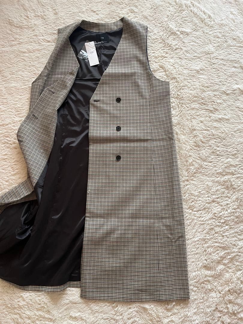 あきさま専用 チェック柄ダブルブレストベスト　ＬＬサイズ