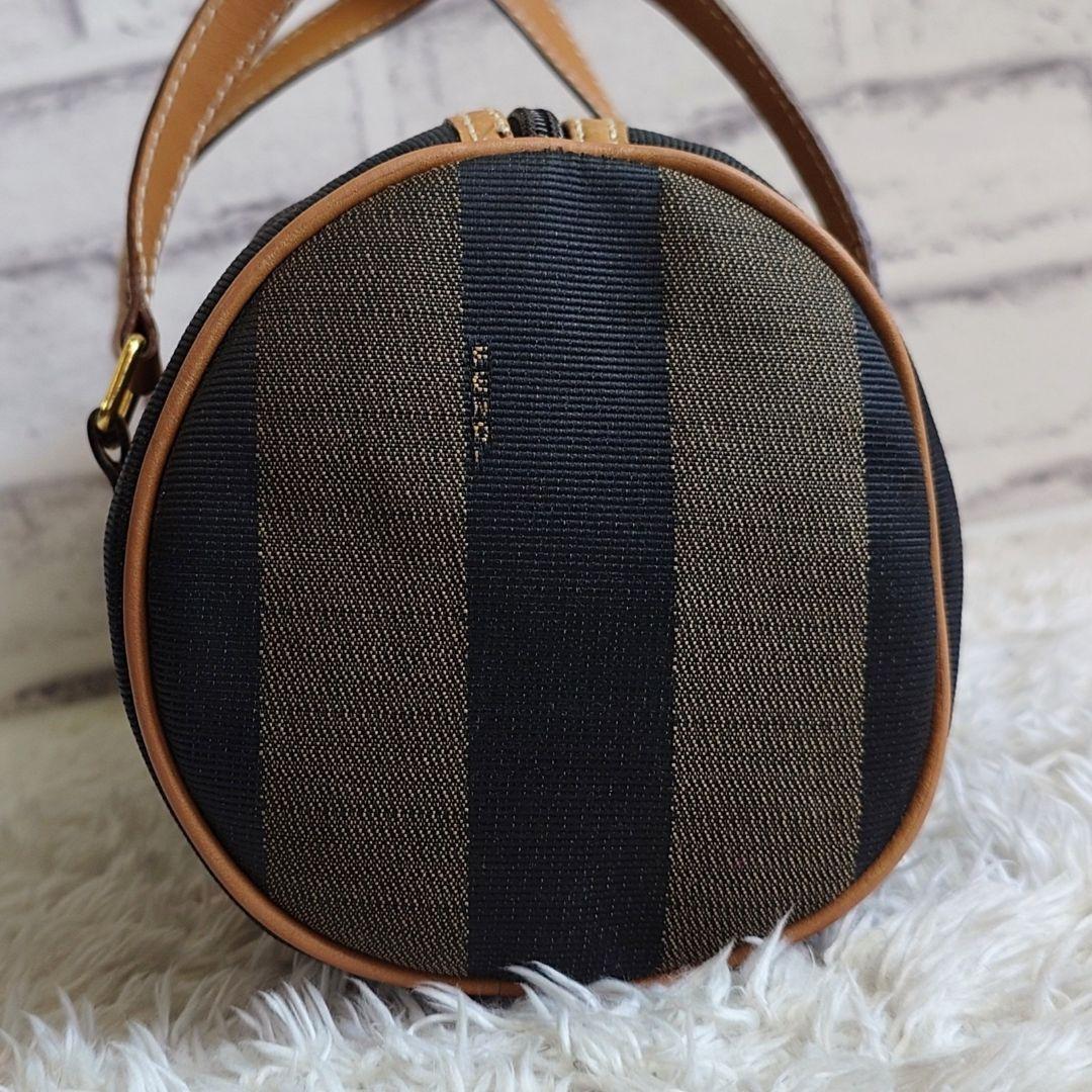 フェンディ ミニ ボストン ペカン柄 FF 型押しロゴ ハンドバッグ 男女兼用