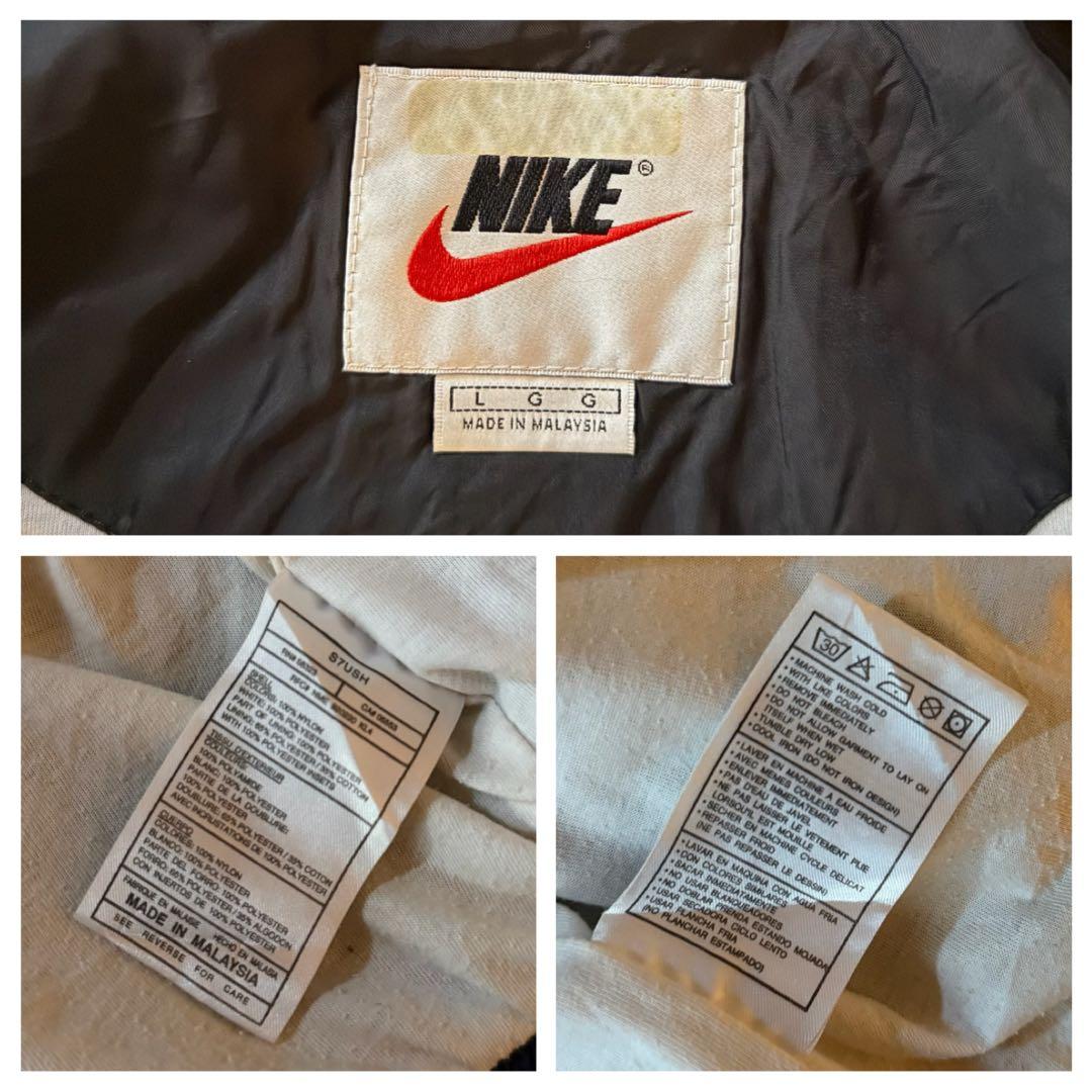 90sナイキNIKEナイロンジャケットスウォッシュロゴ刺繍短丈好配色テック古着L