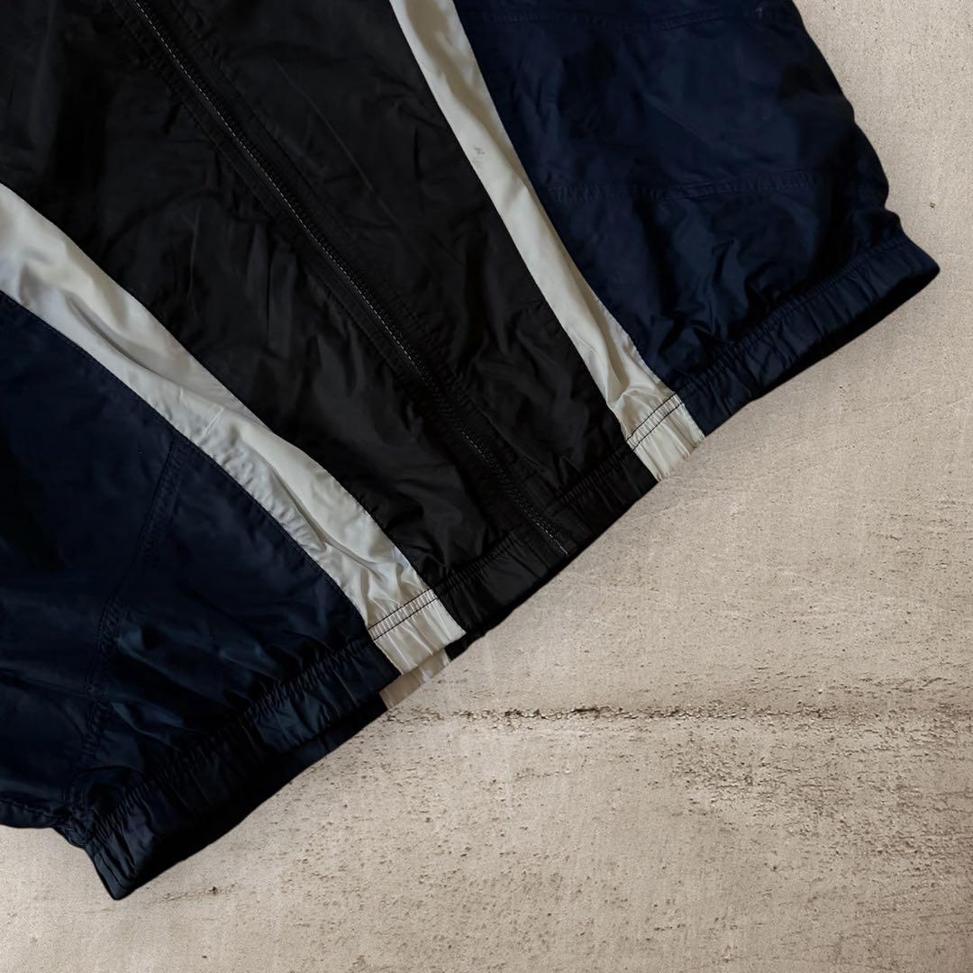 90sナイキNIKEナイロンジャケットスウォッシュロゴ刺繍短丈好配色テック古着L