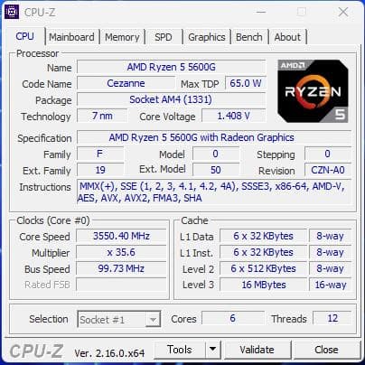 AMD Ryzen 5 5600G CPU 【動作確認済】