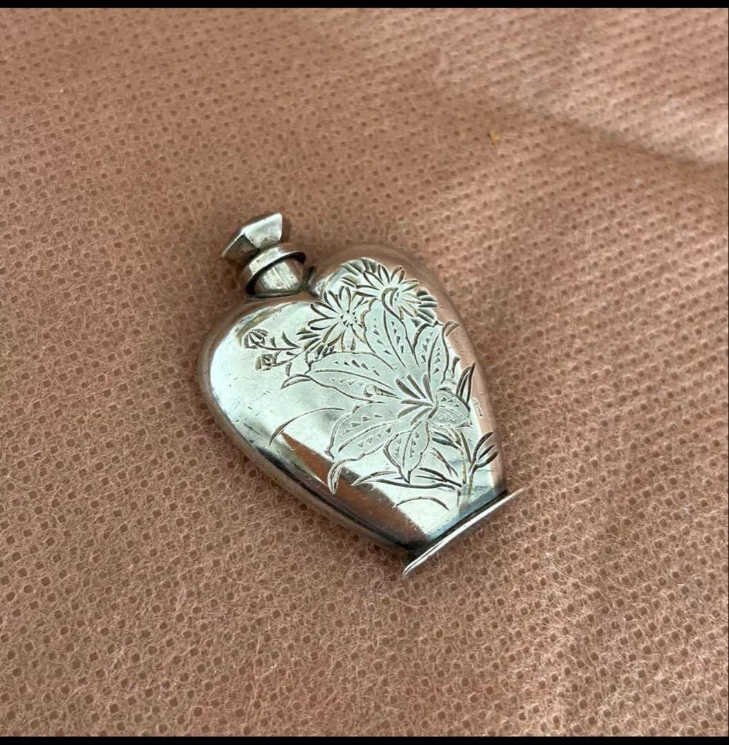 銀製 香水瓶 花の彫刻 SILVER 950