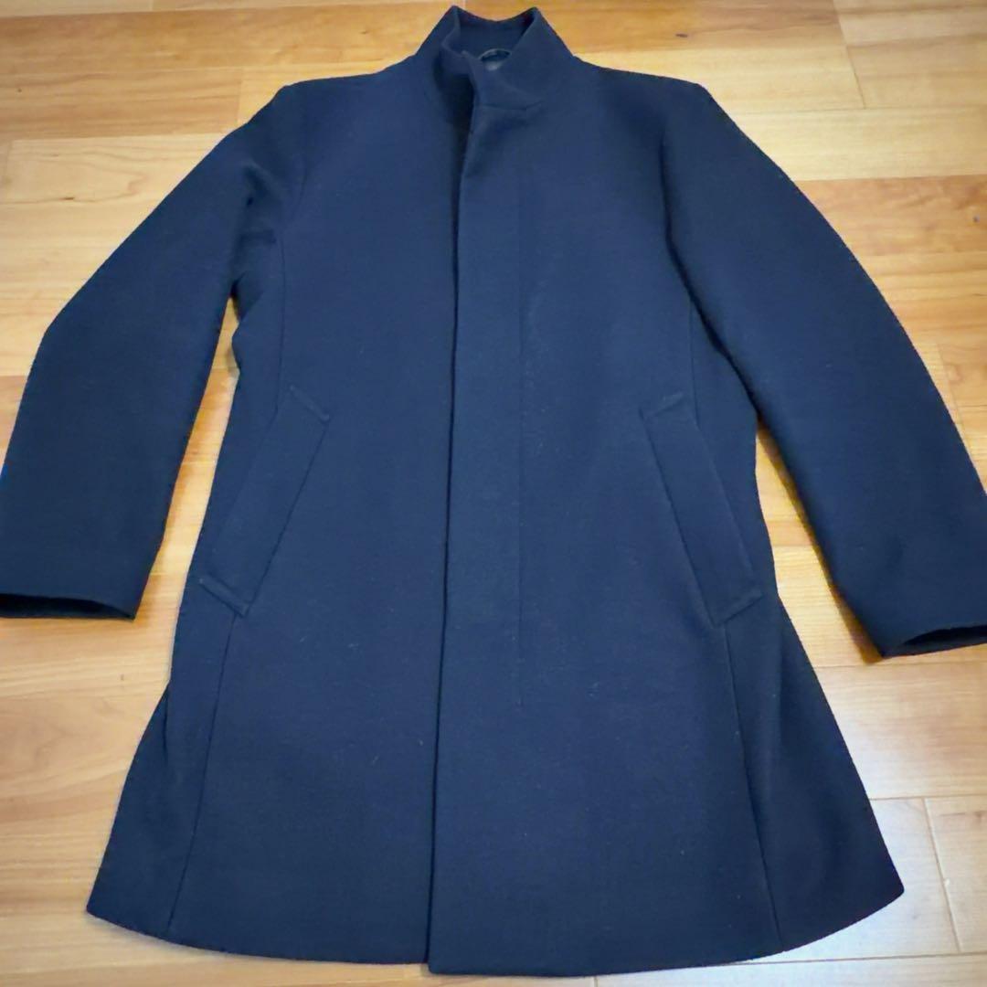 ブラックレーベルクレストブリッジ ウールコート M チェック 紺 三陽商会