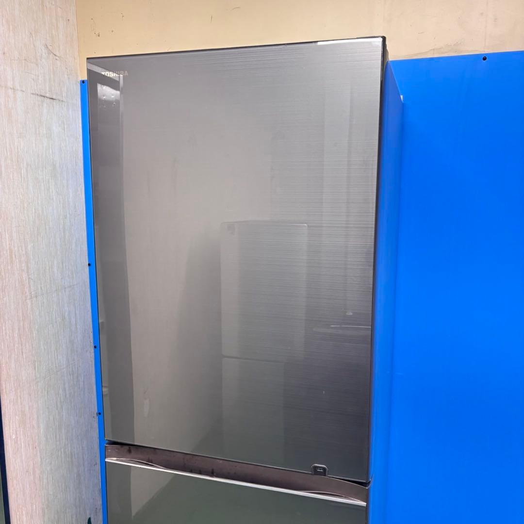 671 極美品　東芝　大型冷蔵庫　500L強　右開き　自動製氷　5ドア　ガラス