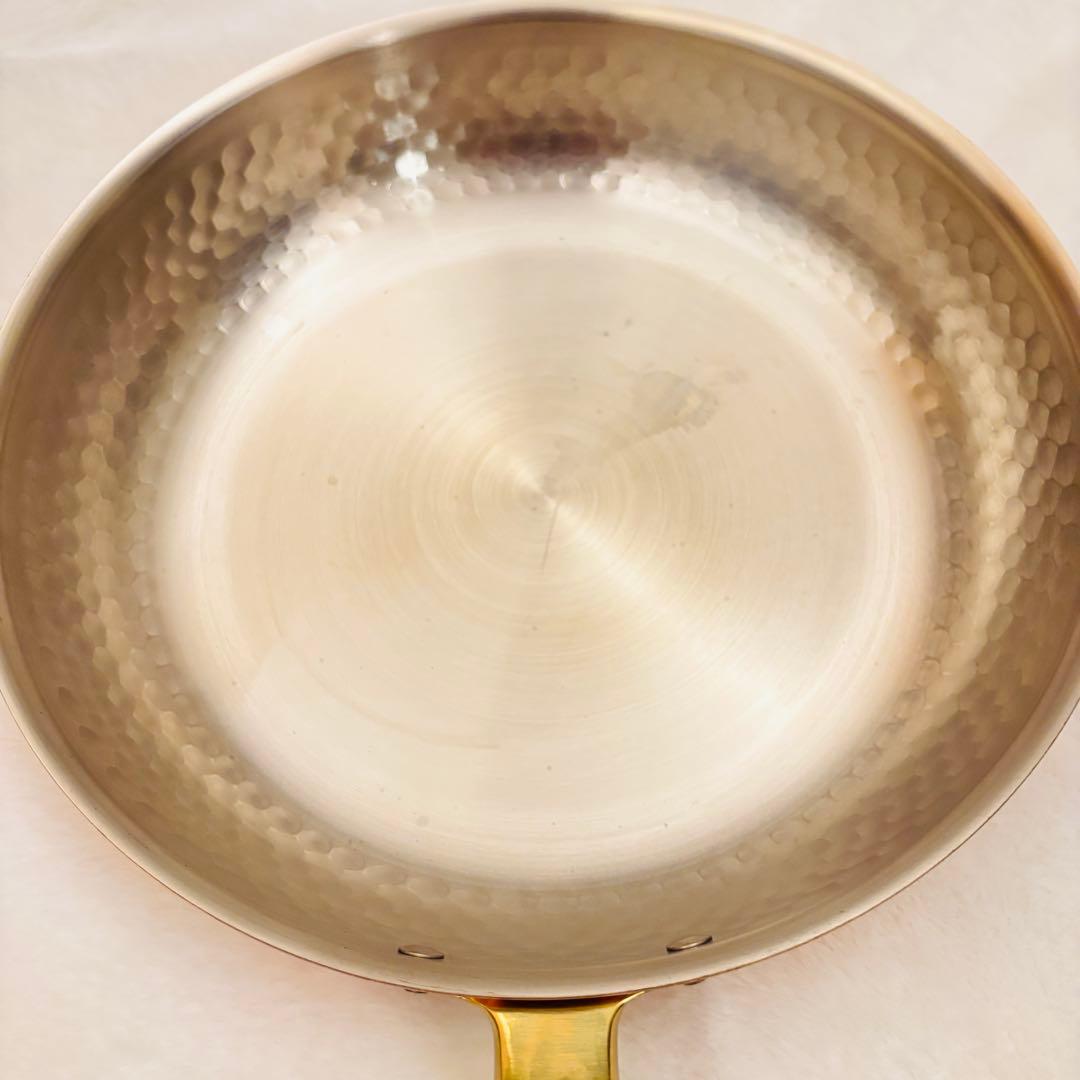 未使用 銅製 フライパン COPPER100  WARE 銅パン 木製柄