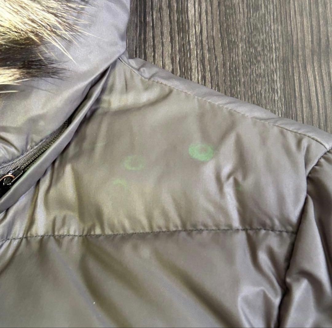 モンクレール メス ダウンジャケット フードファー付 00 グレージュ 希少