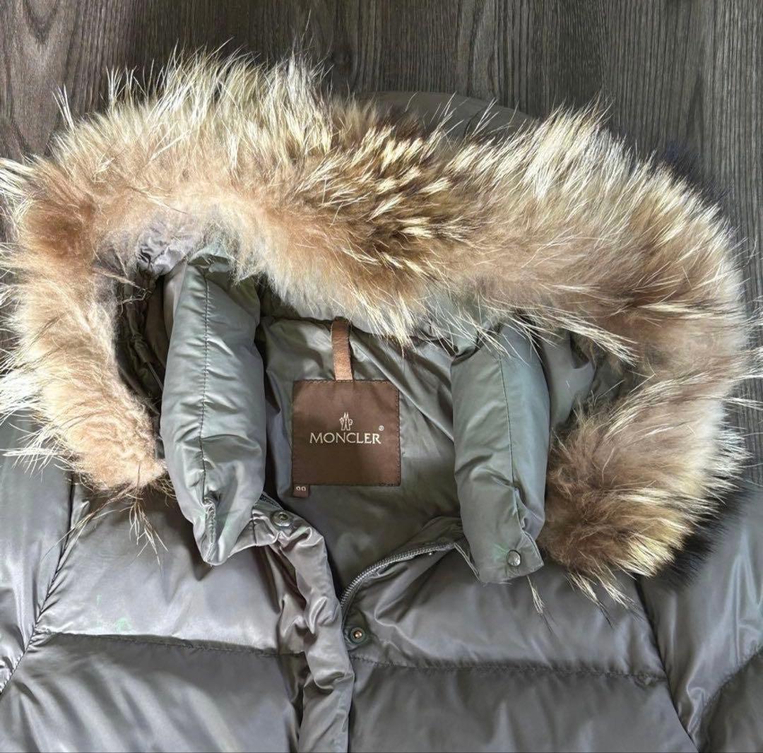 モンクレール メス ダウンジャケット フードファー付 00 グレージュ 希少