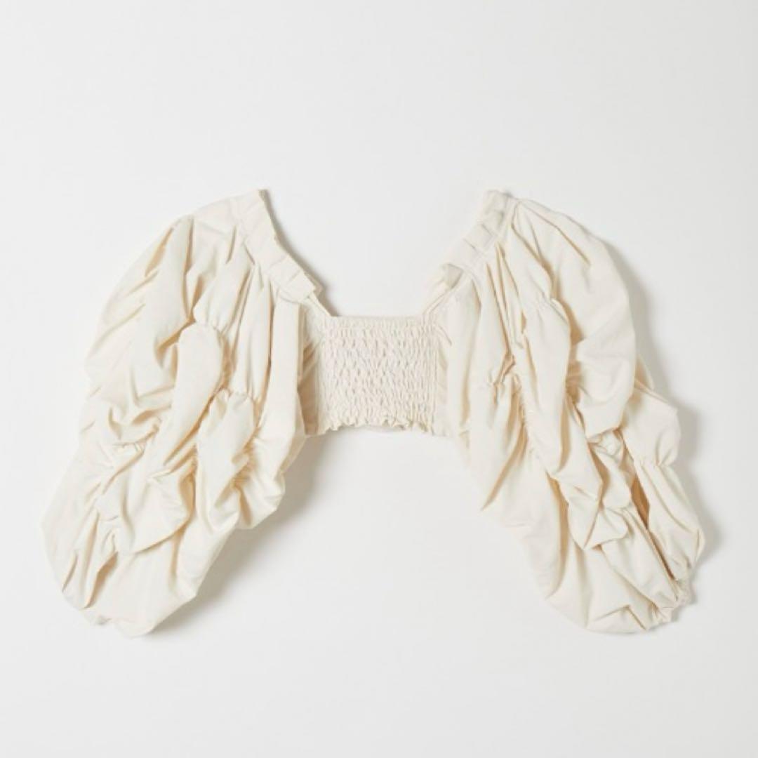 leinwaedeラインヴァンドFlower Bubble Sleeve Top