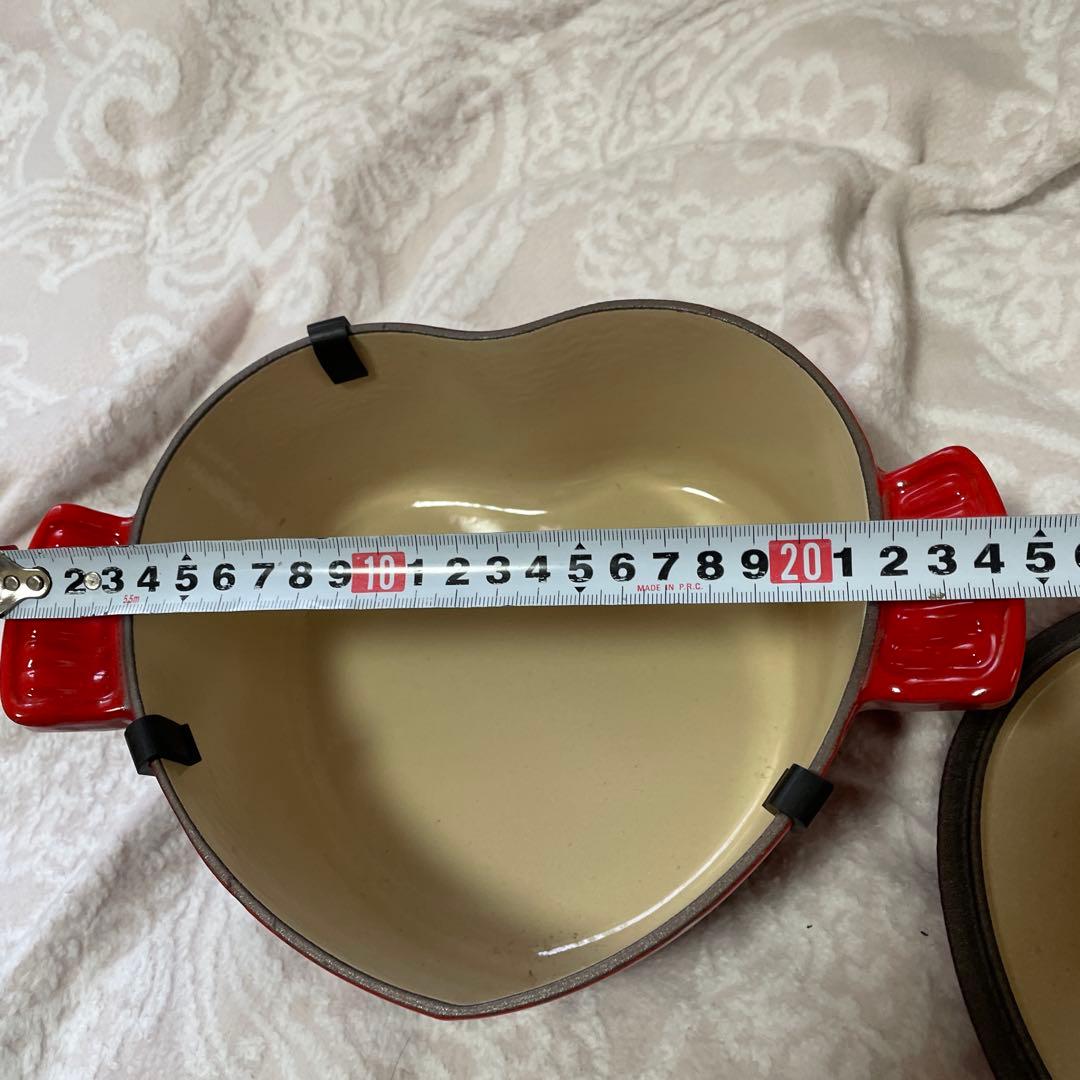 値下げ　早い者勝ち　LE CREUSET ハート型鍋 レッド 定価41,500円