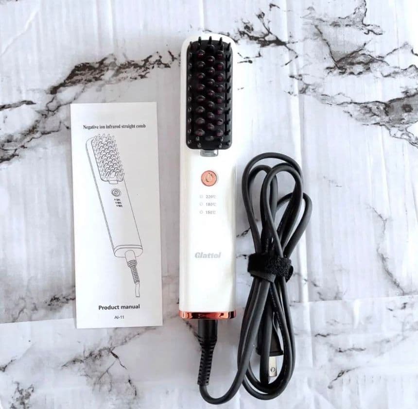 マイナスイオン ストレートブラシ ヘアアイロン 最終出品