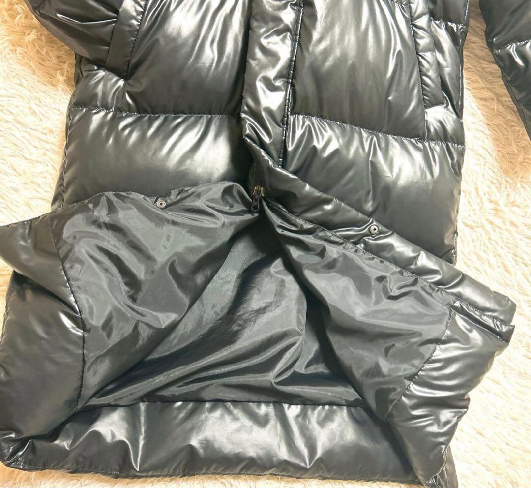 【美品】デサント ダウンコート ロング 光沢 M ベンチコート 黒
