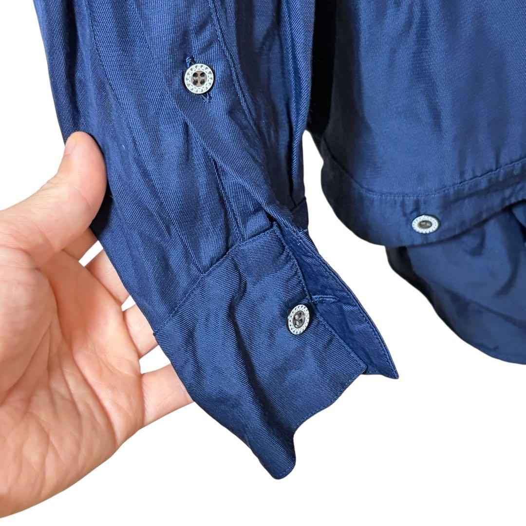 N-732 アンリアレイジ　定番ポールシャツ　48 ネイビー　レーヨン